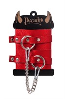 Красные мягкие кожаные оковы с люверсами 523602 Красные мягкие кожаные оковы с люверсами 523602