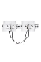 Белые мягкие кожаные наручники с люверсами 523606 Белые мягкие кожаные наручники с люверсами 523606