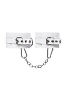 Белые мягкие кожаные наручники с люверсами 523606 Белые мягкие кожаные наручники с люверсами 523606