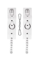 Белые мягкие кожаные наручники с люверсами 523606 Белые мягкие кожаные наручники с люверсами 523606