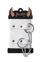 Белые мягкие кожаные наручники с люверсами 523606 Белые мягкие кожаные наручники с люверсами 523606