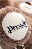 Бондажный набор: бурый мишка с белыми оковами и наручниками 523615