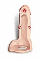 Телесный фаллоудлинитель с мошонкой Cock Next - 17 см. 523716