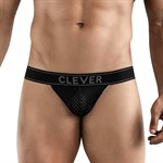 Черные перфорированные трусы-джоки Clever Ambar Jockstrap 524085 - фото 851199