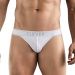 Белые перфорированные трусы-тонги Clever Ambar Thong 524089 - фото 851203