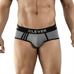 Серые хлопковые трусы-брифы Clever Piping Brief 524251 - фото 851407