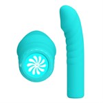 Аквамариновый вибромассажёр Rylan - 16 см. 524280