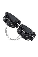 Черные кожаные оковы с двумя ремешками 524450 Черные кожаные оковы с двумя ремешками 524450