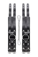 Черные кожаные оковы с двумя ремешками 524450 Черные кожаные оковы с двумя ремешками 524450