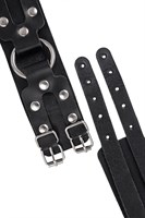 Черные кожаные оковы с двумя ремешками 524450 Черные кожаные оковы с двумя ремешками 524450