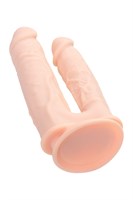 Телесный анально-вагинальный вибратор RealStick Silicone Jason M - 18 см. 524901