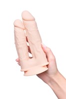 Телесный анально-вагинальный вибратор RealStick Silicone Jason M - 18 см. 524901
