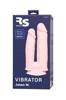 Телесный анально-вагинальный вибратор RealStick Silicone Jason M - 18 см. 524901