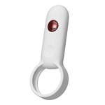 Белое эрекционное виброкольцо с пультом ДУ 524963