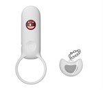 Белое эрекционное виброкольцо с пультом ДУ 524963