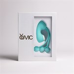 Бирюзовый вакуумный стимулятор клитора с вагинальными виброшариками 524964