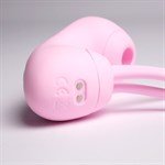 Розовый вакуумный стимулятор клитора с вагинальными виброшариками 524965