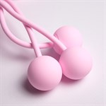 Розовый вакуумный стимулятор клитора с вагинальными виброшариками 524965