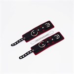 Черно-красные наручники с красной строчкой Sex 524968