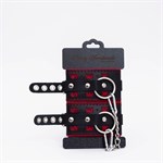 Черно-красные наручники с красной строчкой Sex 524968