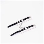 Бело-красные кожаные наручники 524982