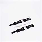 Черные кожаные наручники с кольцом 524984