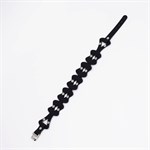 Черный кожаный ошейник из звеньев 525003