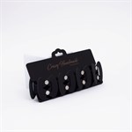 Черный кожаный ошейник из звеньев 525003