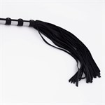 Черный кожаный флоггер со стальной ручкой - 45 см. 525005 Черный кожаный флоггер со стальной ручкой - 45 см. 525005