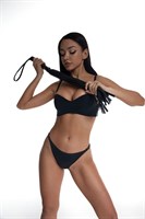 Черный кожаный флоггер со стальной ручкой - 45 см. 525005 Черный кожаный флоггер со стальной ручкой - 45 см. 525005