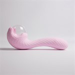 Розовый вибромассажёр с деликатными токами 525022