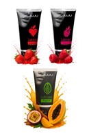 Набор из 3 съедобных лубрикантов JUJU (клубника, малина, тропические фрукты) 525049 - фото 853659