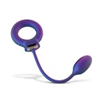 Фиолетовое эрекционное виброкольцо с анальным шариком Eclipse 525525