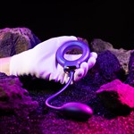 Фиолетовое эрекционное виброкольцо с анальным шариком Eclipse 525525