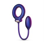Фиолетовое эрекционное виброкольцо с анальным шариком Eclipse 525525 - фото 854013