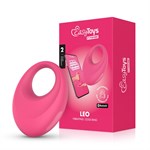 Розовое интерактивное эрекционное виброкольцо Leo 526403 - фото 853971