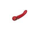 Красный силиконовый вибратор с загнутым кончиком - 22,1 см. 526999