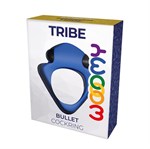 Синее эрекционное кольцо Wooomy Tribeс с вибрацией 527111