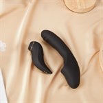 Черный вибратор с возвратно-поступательными движениями и вакуумом Fatima - 19,2 см. 527126