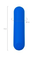 Синяя силиконовая перезаряжаемая вибропуля Nep - 8 см. 527375