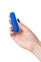 Синяя силиконовая перезаряжаемая вибропуля Nep - 8 см. 527375