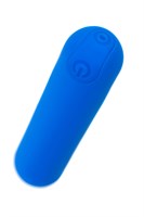 Синяя силиконовая перезаряжаемая вибропуля Nep - 8 см. 527375