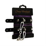 Черно-фиолетовые скругленные наручники с мягкой подкладкой 527390