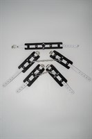 Набор фиксаторов из черной и белой натуральной кожи 527395