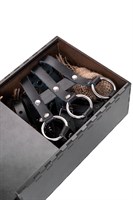 Черный кожаный пояс с кольцами 527405 Черный кожаный пояс с кольцами 527405