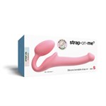 Розовый безремневой страпон Strap-on-me Semi-Realistic Bendable Strap-On size S 527602