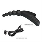 Черный вибратор на палец Jordin - 12,2 см. 527689