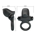 Черное эрекционное кольцо с вибрацией Adrien 527692