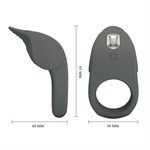 Серое эрекционное кольцо с вибростимуляцией клитора Alto 527694