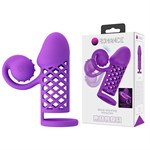 Фиолетовая вибронасадка с клиторальным отростком Harden 527697